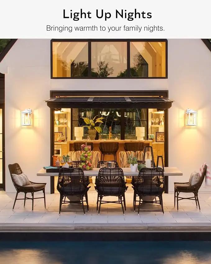 White Outdoor Light Fixture, 2 Pack Dusk to Dawn Exterior Lighting Fixtures, Anti-Rust Porch Lights, Dusk to Dawn Outdoor Lighting for House, Garage, Garden, Entryway, Doorway by GreenHaven Gardens