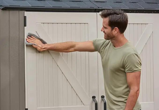 Rubbermaid Extra Large Resin Outdoor Storage Shed With Floor (7 x 10.5 Ft.) Weather Resistant Brown Organization for Home/Lawn Mower/Backyard Equipment/Bike Storage/Pool Supplies by GreenHaven Gardens