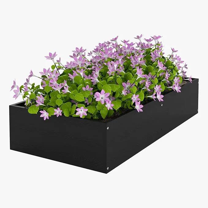 Raised Garden Bed 47.24 * 24.4 * 9.65 in,HDPE Vegetable Planter Bed Outdoor,Elevated Horticulture Planter Bed,Waterproof,Rot-Resistant and Non-Cracking Above Ground Garden Bed(Black) by GreenHaven Gardens
