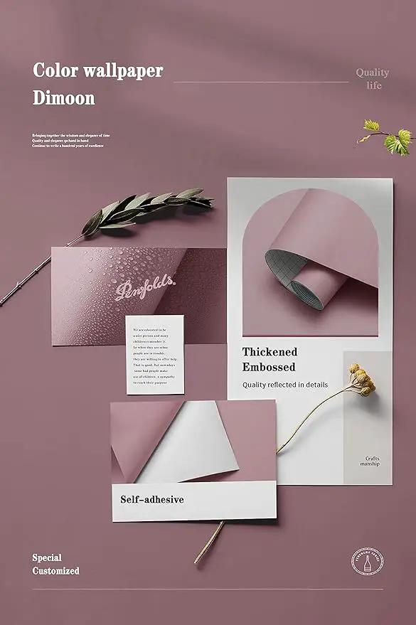 Dimoon 78.7''x17.7'' Pink Peel and Stick Wallpaper Contact Paper Modern Self Adhesive Wall Paper Removable Renter Friendly Textured Solid Color Shelf Cabinet Vinyl Roll (78.7''x17.7'',Grey Pink) by GreenHaven Gardens