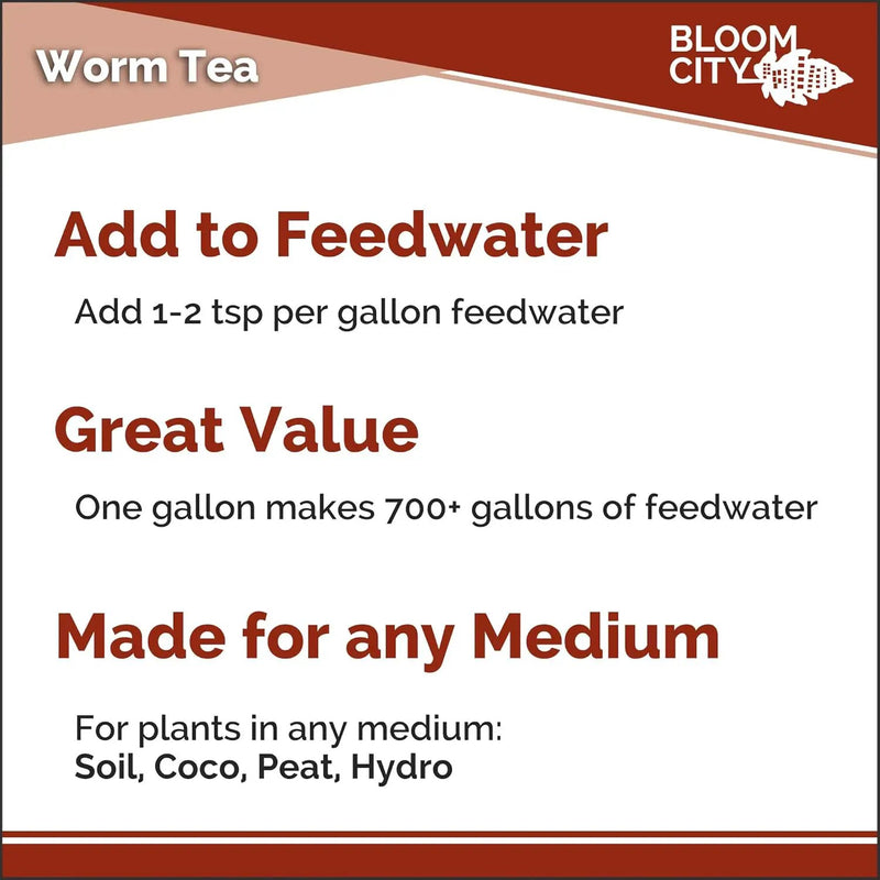 Organic Earthworm Tea Concentrate and Compost and Bokashi Booster by Bloom City, Quart (32 oz) by GreenHaven Gardens
