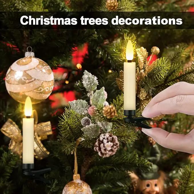 20 PCS Flameless LED Taper Candles Flickering Flame Battery Operated with Remote & Timer Warm White Christmas Tree Candle Lights for Home Kitchen Garden Birthday Party Decoration (20 PCS,Ivory) by GreenHaven Gardens