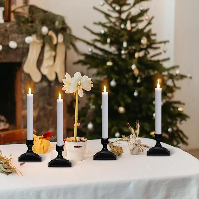 DRomance Flameless Window Candles with Remote Timer, 4 Pack White LED Flickering, Dripping Wax Effect, Suction Cups Included by GreenHaven Gardens