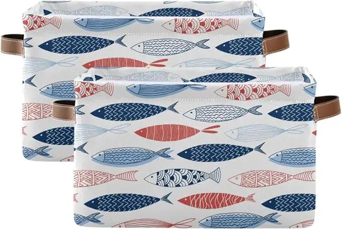 Fish Rectangular Storage Basket Organizer Bin Shelf Baskets For Clothes Gifts For Home Office Dorm by GreenHaven Gardens