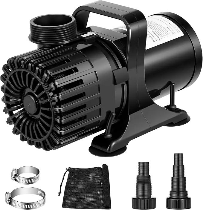 VIVOSUN 3000 GPH Submersible Water Pump with Barrier Bag, 150W Pond Pump with 18FT. Lift Height, Ultra Quiet Aquarium Pump for Pond, Waterfall, Fish Tank, Statuary, Hydroponic by GreenHaven Gardens