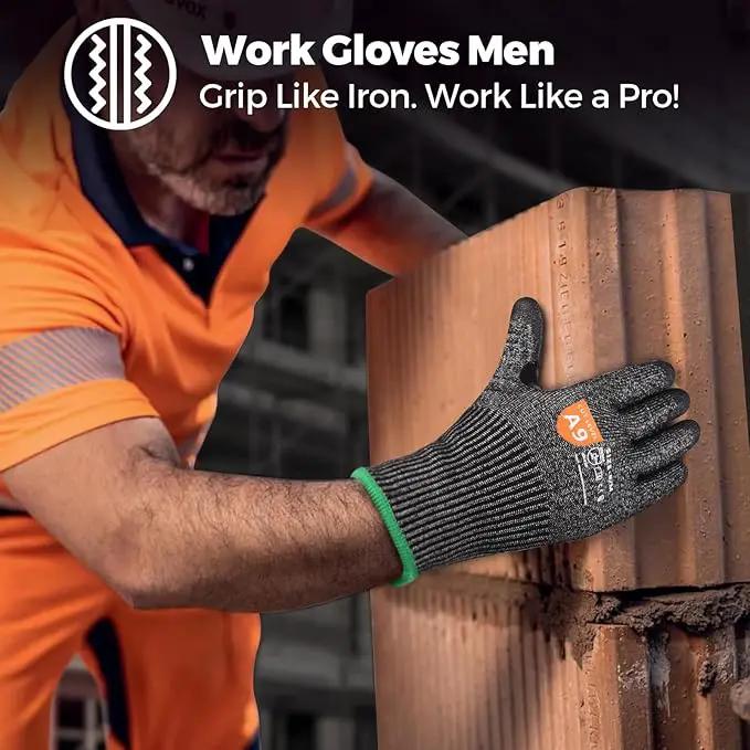 Donfri A9 Cut Resistant Work Gloves for Men - Steel + HPPE Hybrid Safety Gloves for Men, ANSI Cut Level 9 Protection Flexible for Metal Glass Wood Construction Fishing by GreenHaven Gardens
