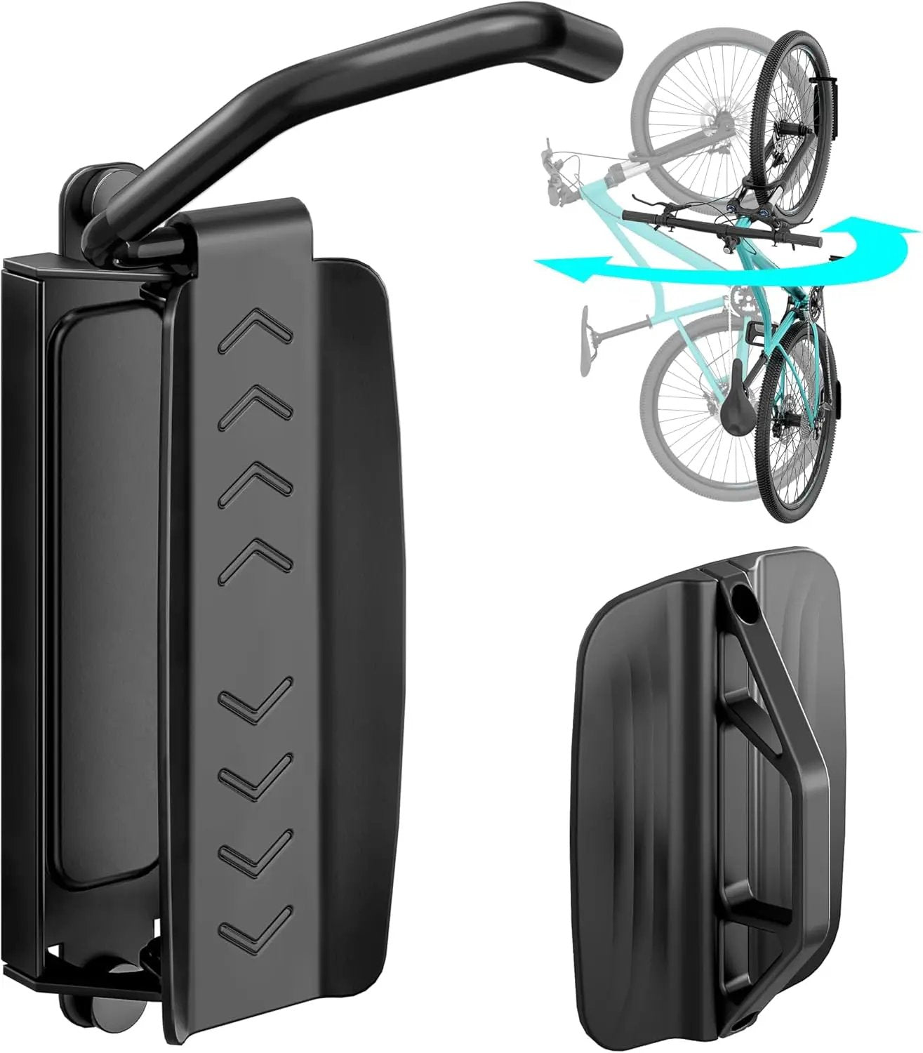 Bike Rack Garage, Bike Wall Mount Heavy Duty, Holds 77 Lbs, Swivel Bike Hangers for Garage, Adjustable Indoor Bike Storage for Bedroom Home Office, 1 Pack by GreenHaven Gardens
