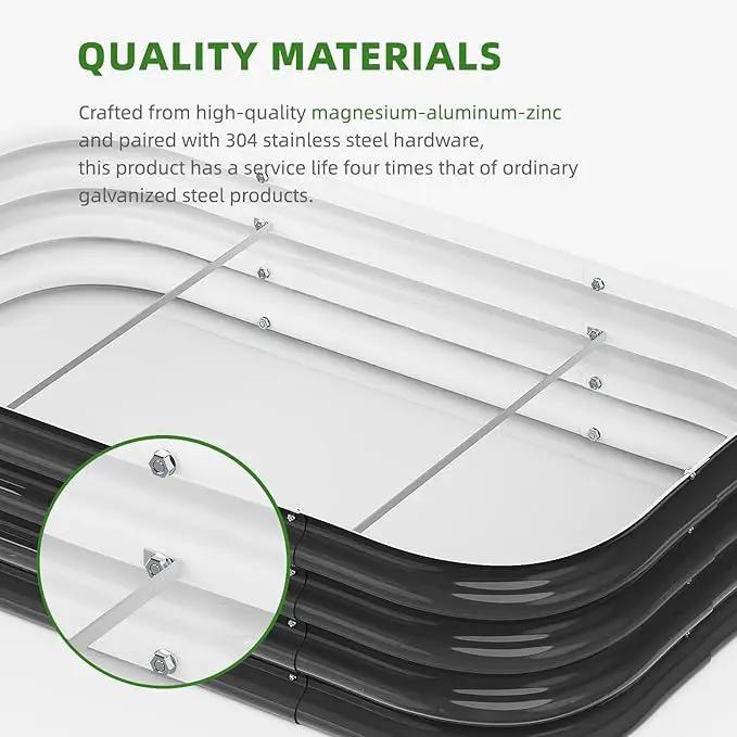 DaisyVibe Raised Garden Bed Kit, Planter Raised Garden Boxes Outdoor, Oval Large Metal Raised Garden Beds for Vegetables Flowers (Grey, 6.5ftx2ftx1ft) by GreenHaven Gardens