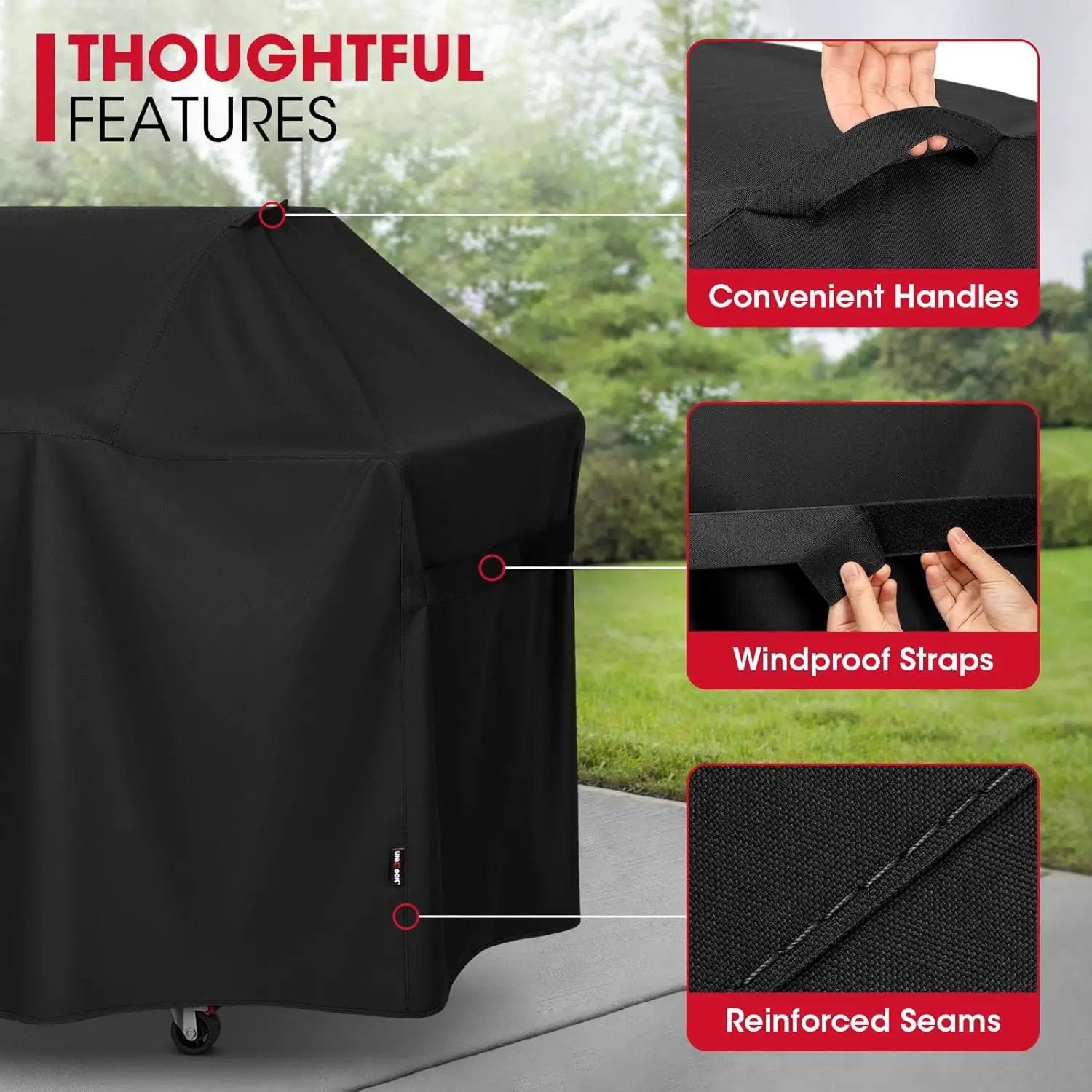 Unicook Grill Cover Compatible with Weber Genesis 400 Series, Heavy Duty Waterproof Outdoor BBQ Cover, Fade Resistant Barbecue Protector, Compared to Weber 7758, Fits Grills up to 69 Inches Wide by GreenHaven Gardens