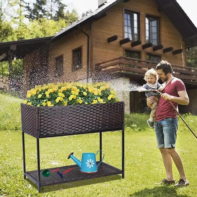 WONDER GARDEN Raised Garden Bed-Planter Box - Elevated Raised Garden Beds Outdoor with Legs & Storage Shelf for Vegetables Flower Herb Backyard Patio by GreenHaven Gardens