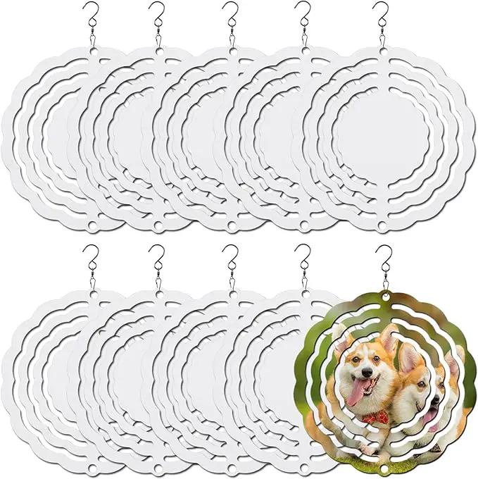 10 pcs Sublimation Wind Spinner Blanks 3 Inch Round 3D Aluminum Sublimation Blanks Wind Spinners Bulk Hanging Wind Spinners DIY Crafts Sublimation Ornaments by GreenHaven Gardens