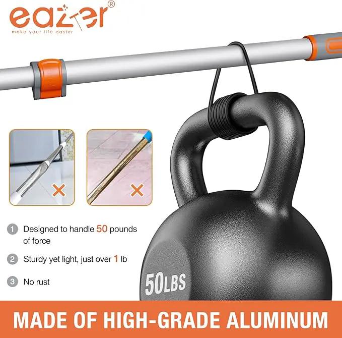 Eazer Floor Squeegee Broom: Heavy Duty Scrubber with Extendable 50.3'' Aluminum Pole and Rubber Blade for Kitchen, Swimming Pool, Concrete Floors,Shower,Tiles,Garages,Windows,Glass,Pet Hair Removal by GreenHaven Gardens