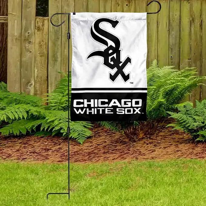 WinCraft White Sox Garden Flag with Stand Holder Flagpole by GreenHaven Gardens