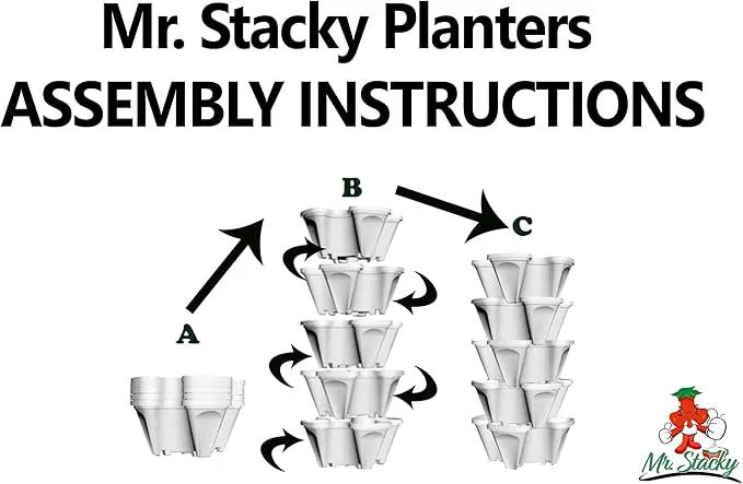 Mr. Stacky 5 Tier Stackable Strawberry, Herb, Flower, and Vegetable Planter - Vertical Garden Indoor/Outdoor by GreenHaven Gardens