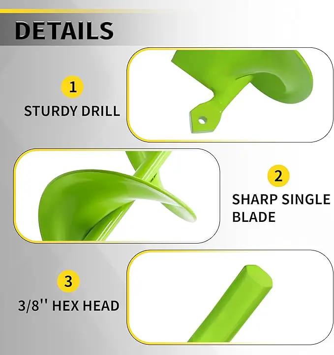 Auger Drill Bit for Planting - 3 x 24 inch Plant Auger for Cordless Drill - Bulb Planter Tool for Bulbs Planting&Holes Digging - 3/8" Hex Drive Drill by GreenHaven Gardens