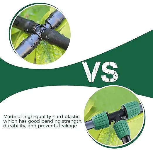 32Pcs 1/2 Inch Tubing Drip Irrigation Fittings Kit, 1/2 ID x 0.6-0.63 OD 16 mm Drip Line Barbed Locked Nut Connectors - 4 Switch Valves, 8 Tees, 8 Couplings, 4 Elbows, 4 Ends, 4 Adapters by GreenHaven Gardens