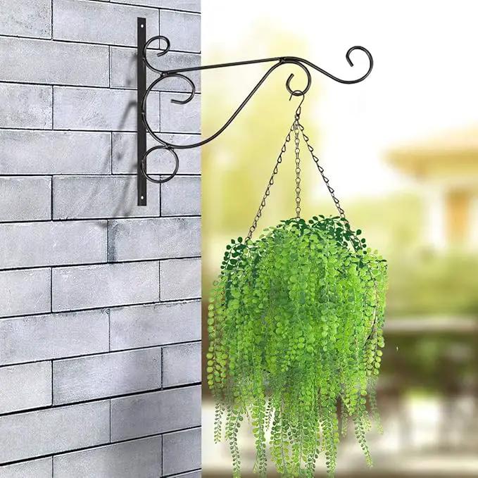 Hanging Plant Basket Flower Holder (2pack, 14 inch)-Metal Wire Round Hanging Basket Planter with Coco Fiber Liners for Plants Flower Pots Indoor Outdoor Garden Porch and Balcony Decor by GreenHaven Gardens