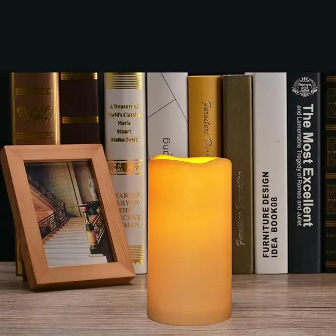 Flickering Flameless LED Candles with 10-Key Remote & Timer, Waterproof Outdoor Indoor f Battery Operated Candles for Home/Wedding/Festival Décor Set of 9 (D3 x H5.5) Ivory by GreenHaven Gardens