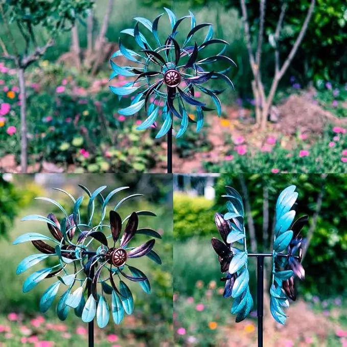 VEWOGARDEN 360° Outdoor Wind Spinner, Wind Sculpture Spinner with Metal Stake, Yard Art Decor for Patio, Lawn & Garden 63 * 13 by GreenHaven Gardens