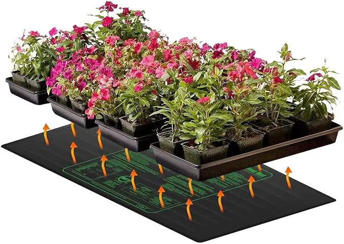 iPower GLHTMTL-A 48" x 20" Waterproof Durable Seedling Heat Mat Warm Hydroponic Plant for Indoor Gardening Germination Starting, Black by GreenHaven Gardens