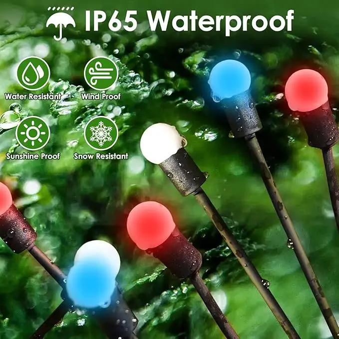 Red White and Blue Solar American Flag Firefly Lights, 8 PK Firefly Light 4th of July Patriotic Solar Outdoor Lights Waterproof, Independence Day Patriotic Decor for Garden Yard Decorations by GreenHaven Gardens