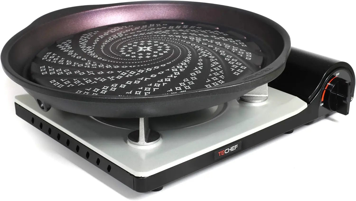TECHEF - Stovetop Korean BBQ Non-Stick Grill Pan with Agni Portable Gas Stove Burner, Made in Korea (Grill Pan w Stove) by GreenHaven Gardens