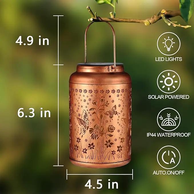 Solar Lanterns Outdoor Waterproof Hummingbird Garden Decor Christmas Gifts for Women Mom Grandma Hanging Lights Metal Solar Decoration Outside for Yard, Patio,Backyard,Porch(Butterfly and Sunflower) by GreenHaven Gardens
