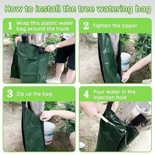 1 Pack Tree Watering Bag, 20 Gallon Slow Release Watering Bag for Trees, Premium PVC Shrub Watering Bag with Heavy Duty Zipper, Sturdy Reusable Drip Irrigation Bag by GreenHaven Gardens