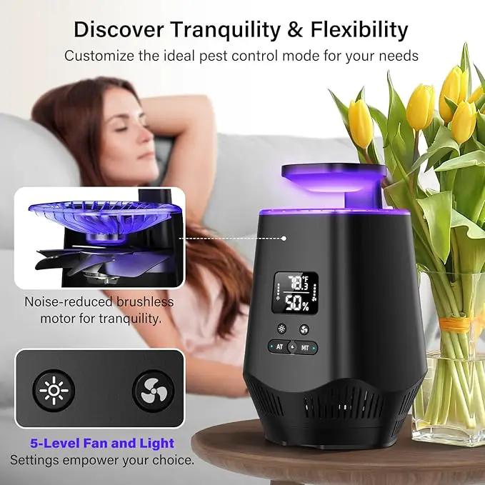 Fruit Fly Traps for Indoors, Gnat Traps for House Indoor Fly Trap Indoor, Effective Fruit Fly Traps Bug Zapper Indoor Mosquito Trap for House Plant Pest Control with 10PCS Refills by GreenHaven Gardens