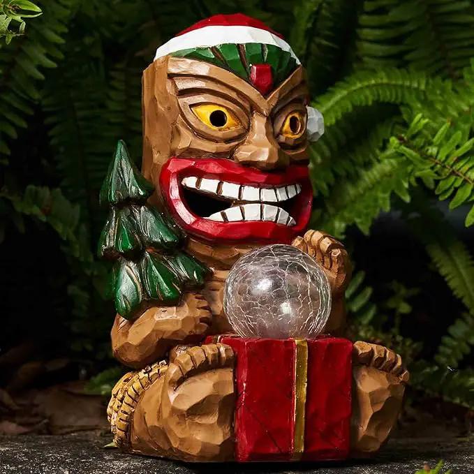 Outdoor Garden Decor-Christmas Tiki Totem Statues Light Beautiful Gift-Giving for Your Indoor Christmas & Holiday Decorations（9.65“） by GreenHaven Gardens