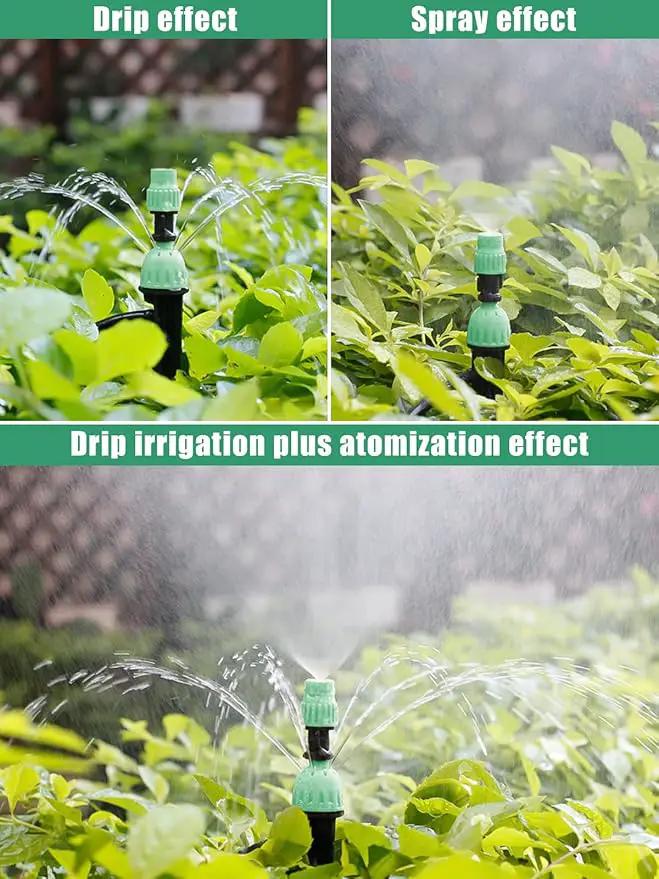 Kalolary 1/4 Inch Drip Irrigation Emitters, 20PCS Micro Spray Irrigation Drippers for 4/7mm Tube Adjustable 360 Degree Water Flow Sprinklers Garden Irrigation Sprayer for Potted Plants Watering System by GreenHaven Gardens