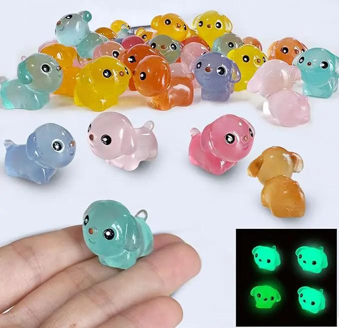 Luminous Mini Resin Dogs 40pcs Tiny Dogs Glow in The Dark for Garden Miniatures Fairy Garden Office Pranks and Dog Cake Toppers by GreenHaven Gardens