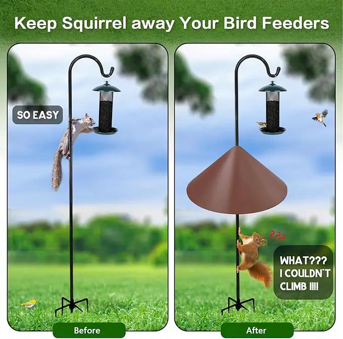 Gtongoko 19 Inch Squirrel Baffle for Bird Feeder Pole Squirrel Guards for Shepherds Hook Stopper for Bird Feeders Brown 1 Pack by GreenHaven Gardens