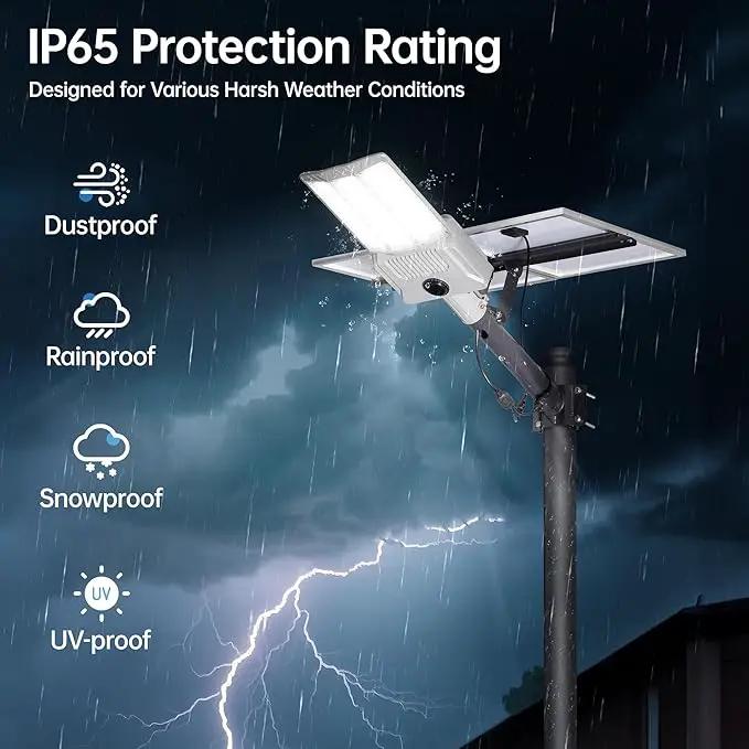 11000W Solar Street Light Outdoor with Dual Solar Panels IP65 Waterproof – 650,000LM 3-Sided LED Lights, 144pcs LEDs, 50000mAh Battery, Motion Sensor, Dusk to Dawn for Parking Lot, Yard,Garden by GreenHaven Gardens