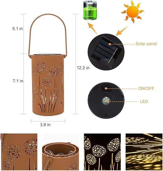 Solar Lanterns Outdoor Waterproof - Dandelion Solar Table Lamp Metal Decoration, Solar Table Lights for Desk Patio Lawn Patio Pathway Landscape Courtyard Backyard Yard Garden Art Decor(2 Pack) by GreenHaven Gardens