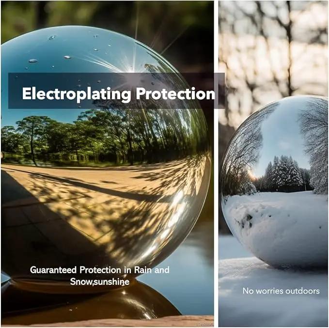 12 Inch Stainless Steel Gazing Globe,v2croft Hollow Ball Mirrored Surface Polished Shiny Sphere,Garden Stainless Steel Gazing Ball for Outdoor Lawn Pond Yard Ornament(Silver) by GreenHaven Gardens