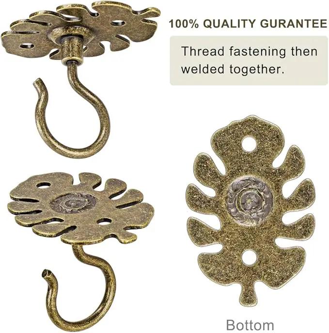 Dolibest Wall Mount Ceiling Hooks,Plant Hooks for Ceiling Metal Plant Bracket Iron Wall Mount Lanterns Hangers Hooks for Hanging Plants Lights, Outdoor Wire, Fairy Lights, Wind Chimes, Bronze(4PCS) by GreenHaven Gardens