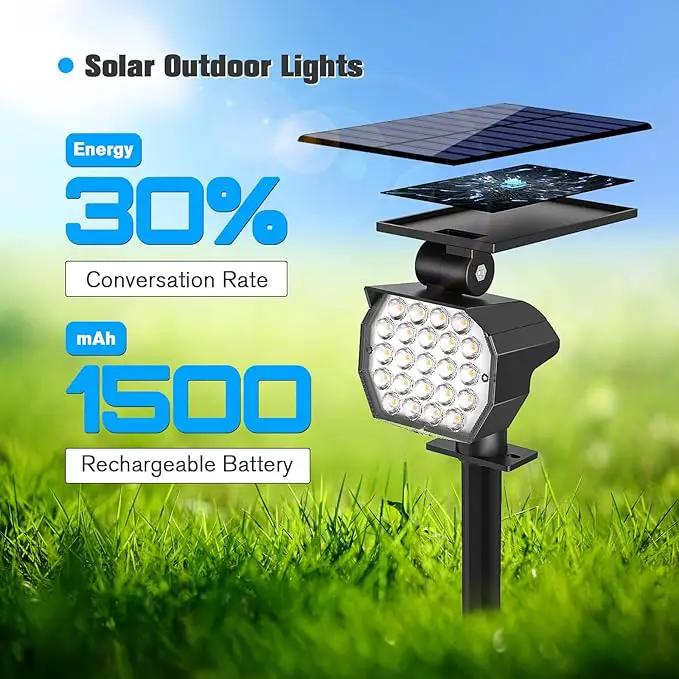 NIORSUN Solar Spot Lights Outdoor,23 LEDs Landscape Lighting with Auto On/Off and 3 Lighting Modes, IP67 Waterproof Spotlights,Outdoor Solar Lights for Yard Garden,6 Pack(Warm White) by GreenHaven Gardens