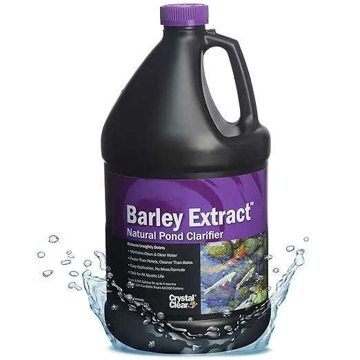 CrystalClear Barley Extract Water Garden & Fountain Clarifier, Natural Liquid Concentrate to Treat Cloudy Ponds, Koi Fish, Plant & Pet Safe, 1 Gallon by GreenHaven Gardens