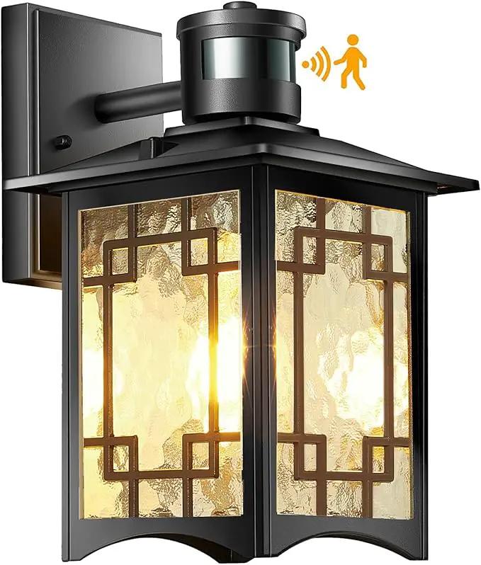 Dusk to Dawn Motion Sensor Light, Outdoor Light Fixture, Aluminum Wall Sconce Lighting, Front Porch Light, Exterior Lights for House Patio, Outside Lights, Wall Mount Anti-Rust Lantern by GreenHaven Gardens
