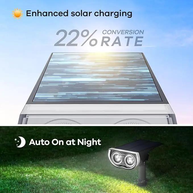 Consciot Solar Spotlights Outdoor, Daylight IP67 Waterproof 2-in-1 Solar Spot Lights, Durable Christmas Decorations Lights for Garden Yard Pathway Driveway Porch Walkway, Auto On/Off, 6 Pack by GreenHaven Gardens
