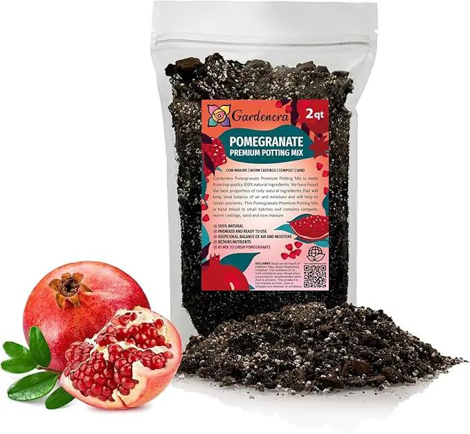 Premium Pomegranate Potting Soil Mix - Ideal Nutrient Blend for Growing Robust, Flavorful, and Bountiful Pomegranate Trees - 1 Quart by GreenHaven Gardens