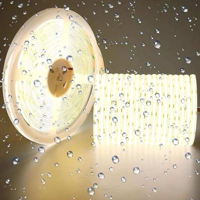 15M/49.2ft 24V COB LED Strip Light Waterproof IP65 Natural White 4000K Uniform Glow 5760LEDs CRI 93+ Flexible LED Tape Lights for DIY Cabinet Bedroom Kitchen Home Decor(No Power Supply) by GreenHaven Gardens