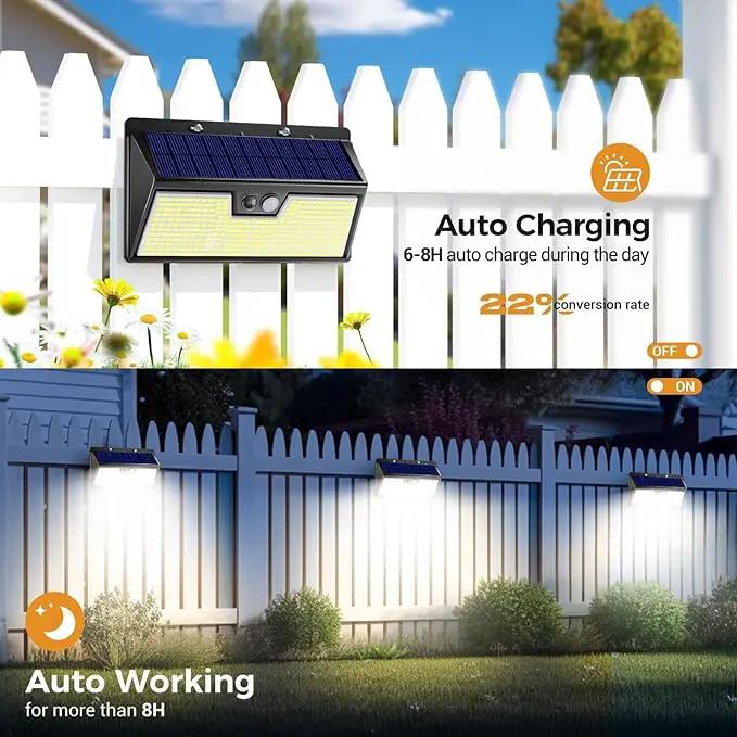 Large Solar Motion Lights Outdoor, 318 LED Super Bright Shed Lights with 3 Lighting Mode, IP65 Waterproof Solar Bar Light, Great for Outside Wall Yard Chicken Coop Garden - 2 Pack by GreenHaven Gardens