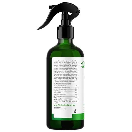 Premium Microfertilizer Foliar Spray - Chelated Plant Nutrition Blend with Chelated Iron for Vegetables. Perfect for Hydroponics, Pots, and Open Soil. Ready to Use (8 OZ) by GreenHaven Gardens