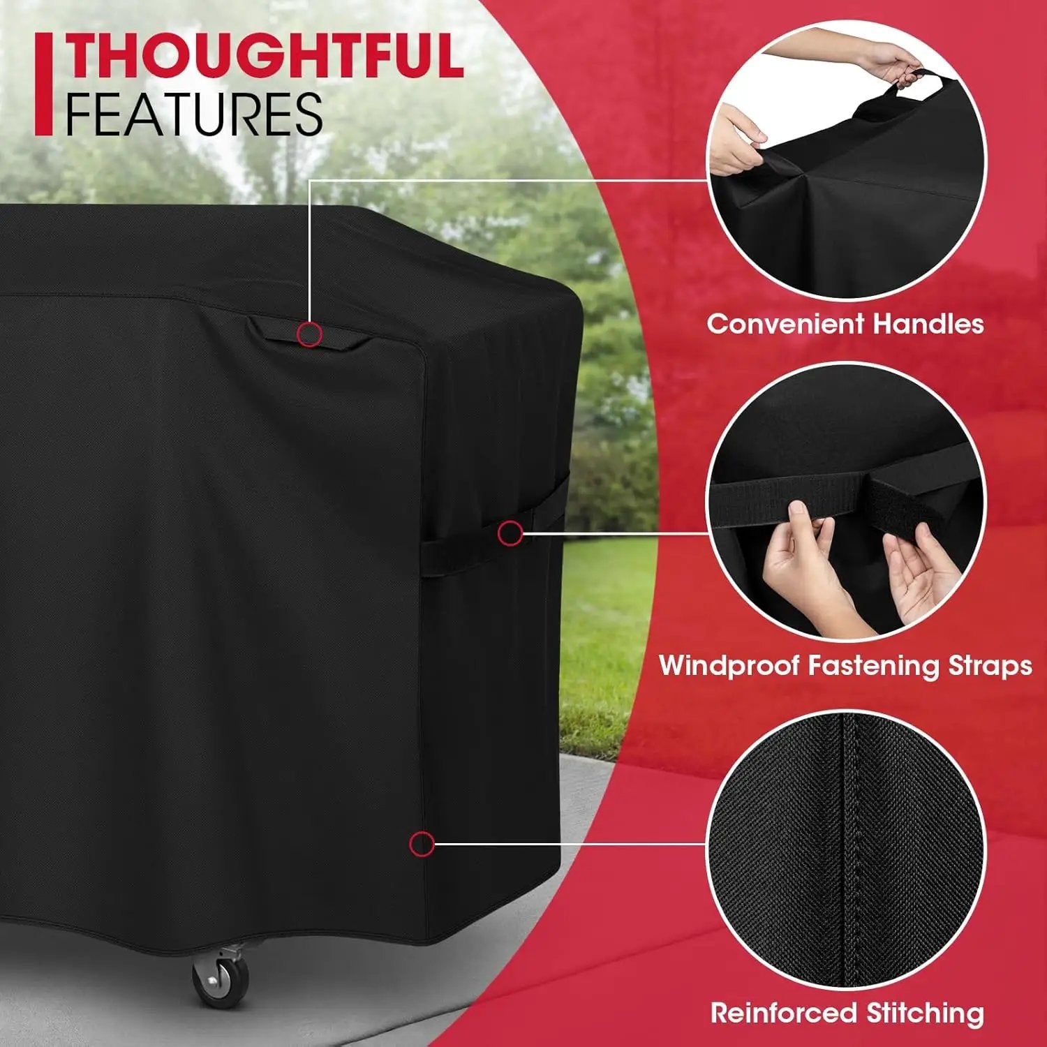 Unicook 28 Inch ProSeries Griddle Cover for Blackstone, Flat Top BBQ Grill Cover for Outdoor Grill, Heavy Duty Waterproof Cooking Station Protector with Sealed Seam, 60 Inch, Black by GreenHaven Gardens