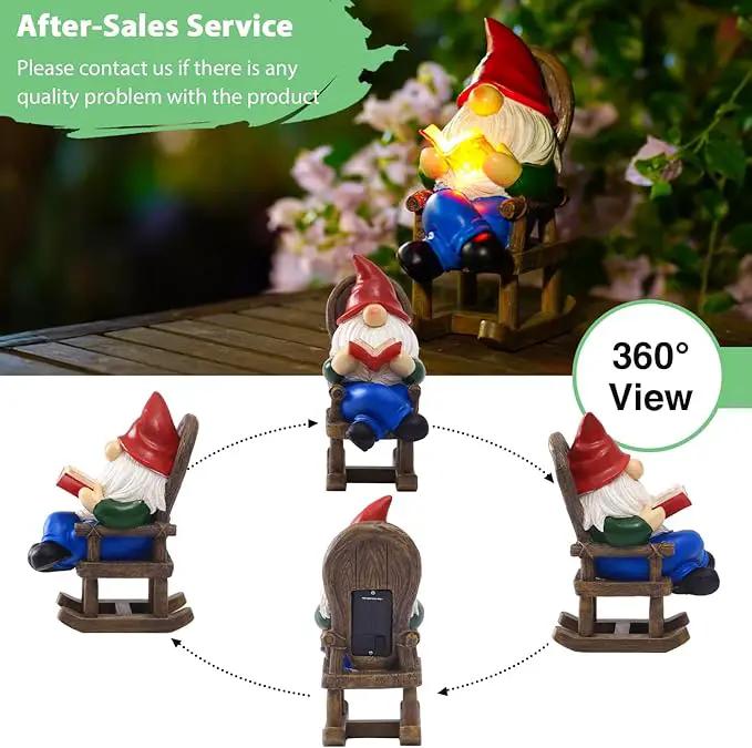 Goodeco Solar Gnome Statue for Garden - Perfect Relaxing Home or Outdoor & Fairy Garden Decor, Great as Birthday or Mom Gifts- 5.7x8.1 in by GreenHaven Gardens