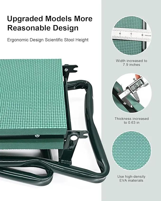 Garden Kneeler and Seat Heavy Duty, Upgraded Widened and Thickened Gardening Stools for Seniors, Foldable Gardening Bench Ergonomic Design, Effective Relief of Knee and Back Pain, Gift for Gardeners by GreenHaven Gardens