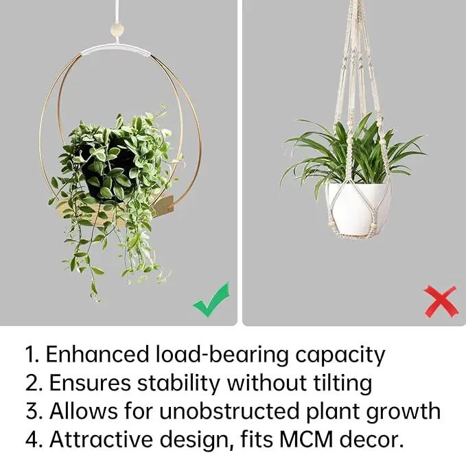 Hanging Planters for Indoor Plants - Plant Hanger Outdoor, Metal Plant Hanger Mid Century Boho Macrame, Hanging Wall Ceiling Window, Gift for Mom, Plant Lovers, Housewarming by GreenHaven Gardens