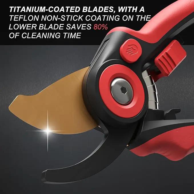 FLORA GUARD Bypass Pruning Shears 8.2" – Ultra Sharp SK5 Steel Blades with Titanium Coating, Ergonomic Rubber Handle Hand Pruners for 3/4" Branch Cutting, Garden Shears for Yard & Fruit Trees by GreenHaven Gardens